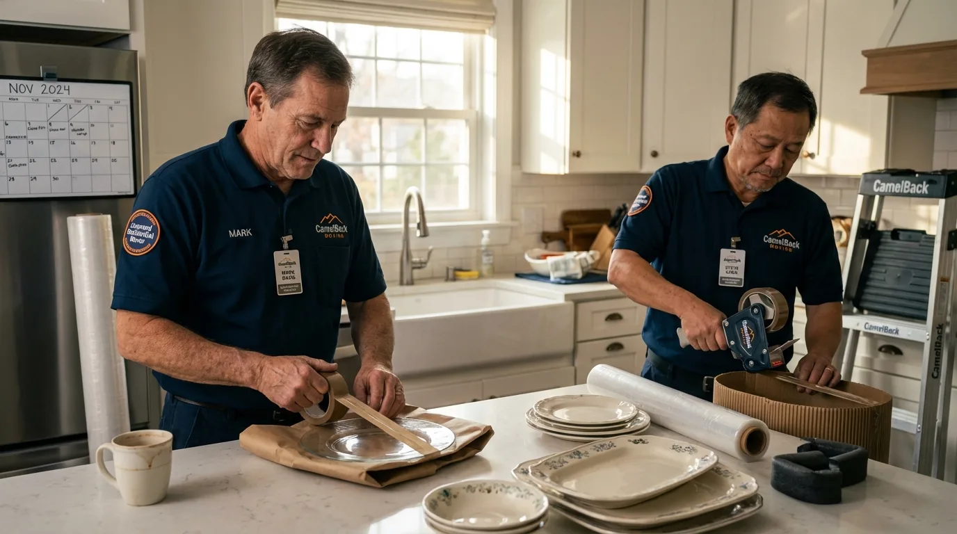 Professional crew packing kitchen dishware in South San Francisco, CA